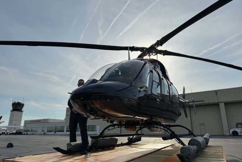 Helicóptero para a atividade