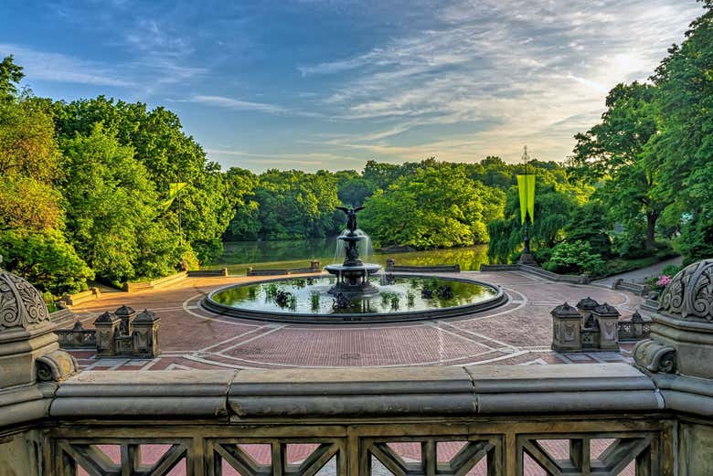 A vista da fonte Bethesda Fountain