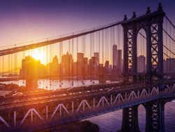 Ponte do Brooklyn ao entardecer